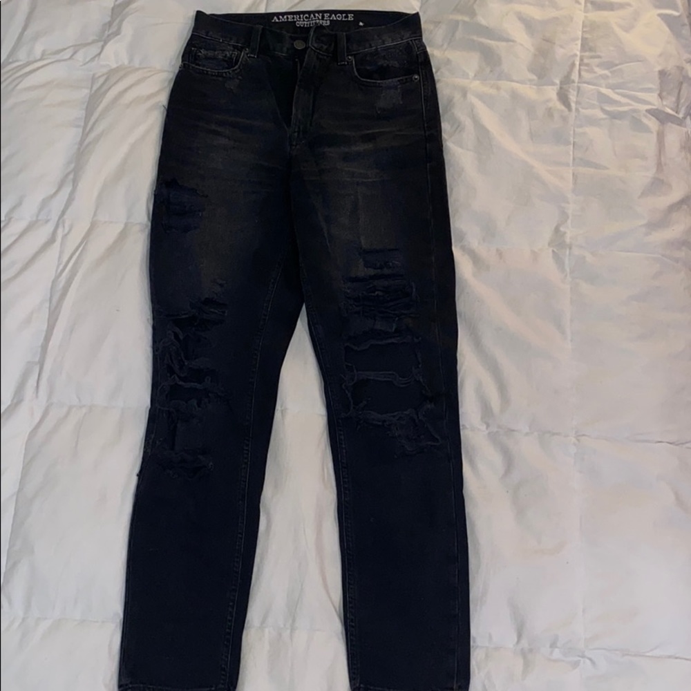 Black American Eagle Mom Jeans